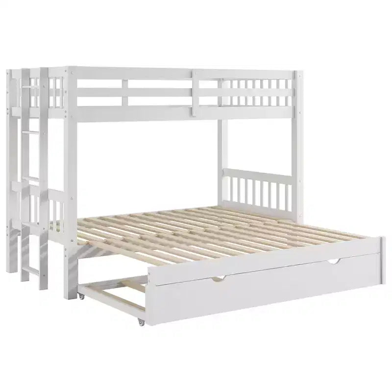 GDFStudio Dominguez Wood Twin over Pull-out Bunk Bed with Trundle