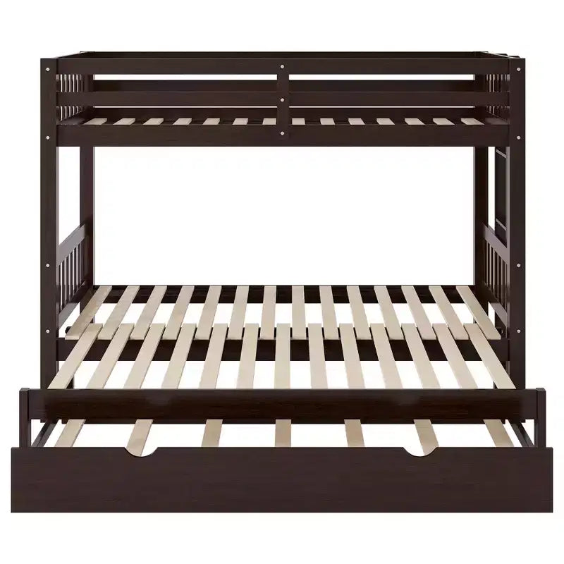 GDFStudio Dominguez Wood Twin over Pull-out Bunk Bed with Trundle