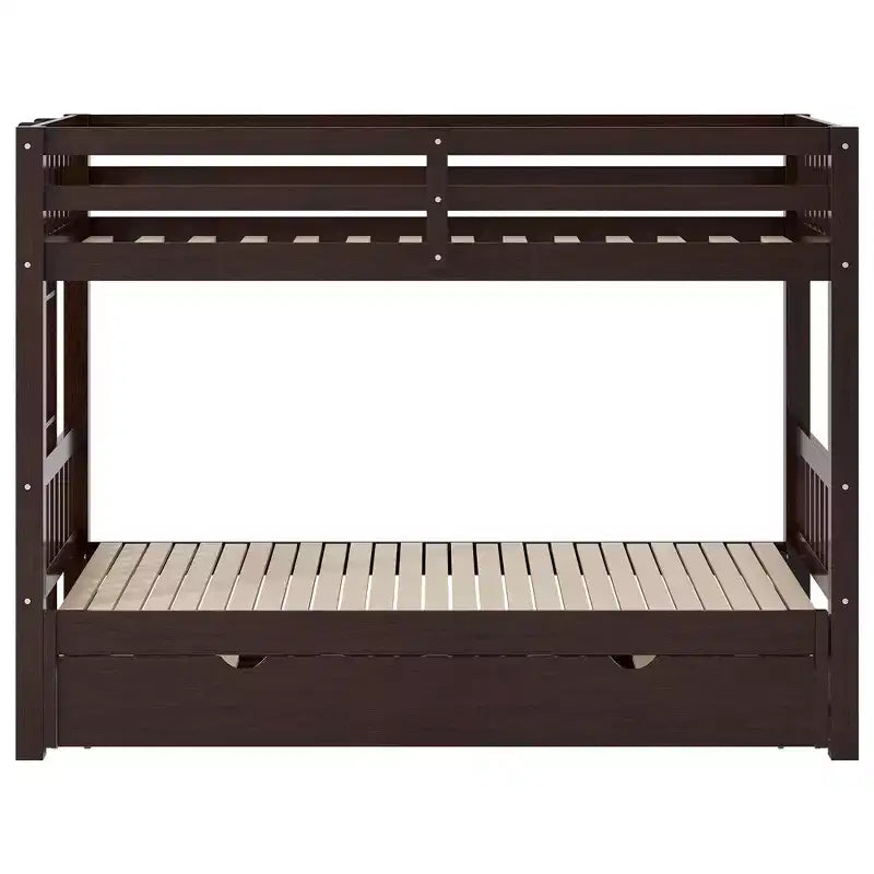 GDFStudio Dominguez Wood Twin over Pull-out Bunk Bed with Trundle