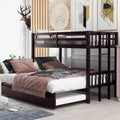 GDFStudio Dominguez Wood Twin over Pull-out Bunk Bed with Trundle