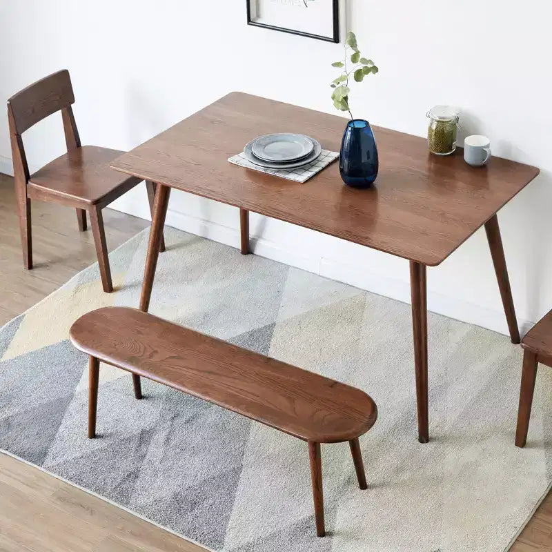MAYEERTY Solid Oak Wood Bench - Half-Round Design for Dining Room, Living Room & Entryway
