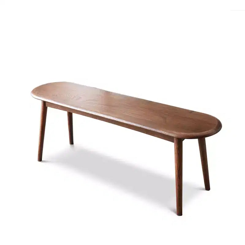 MAYEERTY Solid Oak Wood Bench - Half-Round Design for Dining Room, Living Room & Entryway