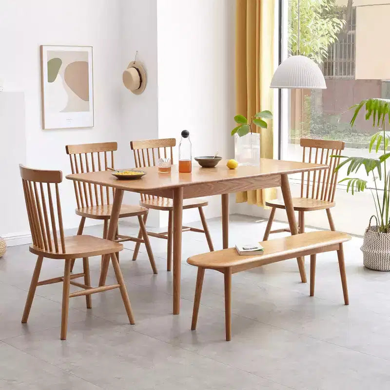 MAYEERTY Solid Oak Wood Bench - Half-Round Design for Dining Room, Living Room & Entryway