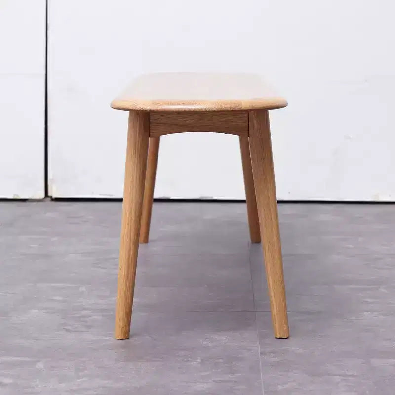 MAYEERTY Solid Oak Wood Bench - Half-Round Design for Dining Room, Living Room & Entryway