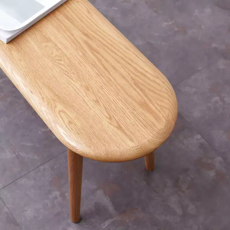 MAYEERTY Solid Oak Wood Bench - Half-Round Design for Dining Room, Living Room & Entryway