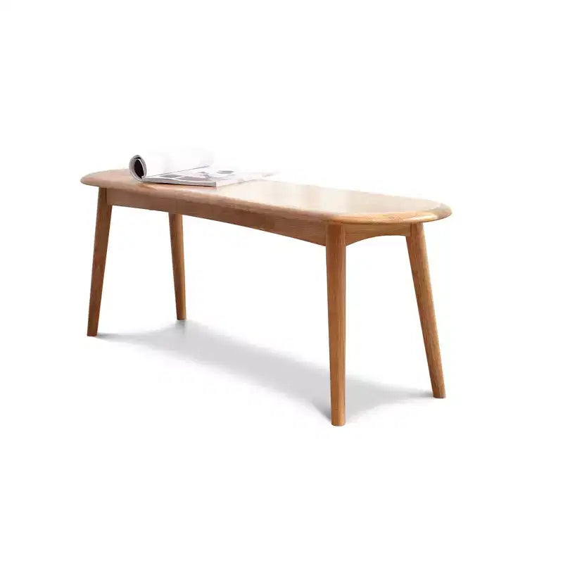MAYEERTY Solid Oak Wood Bench - Half-Round Design for Dining Room, Living Room & Entryway