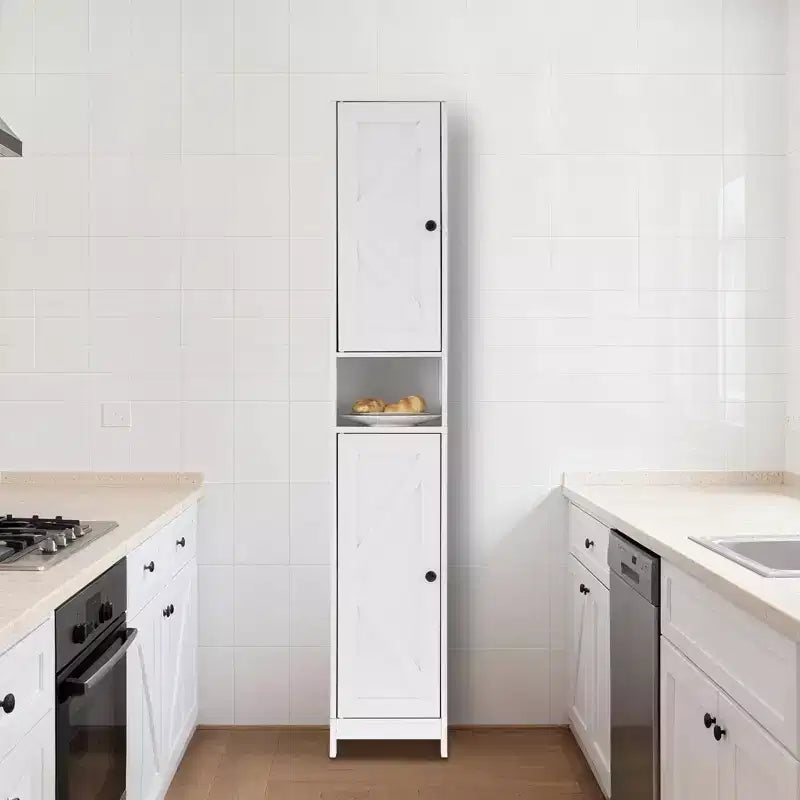 66.9 Inch Tall Narrow Bathroom Storage Cabinet, Freestanding Organizer with Adjustable Shelves, Water Resistant Design for Bathroom, Kitchen, Hallway