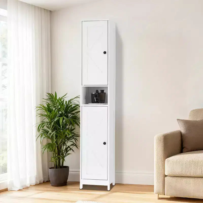 66.9 Inch Tall Narrow Bathroom Storage Cabinet, Freestanding Organizer with Adjustable Shelves, Water Resistant Design for Bathroom, Kitchen, Hallway