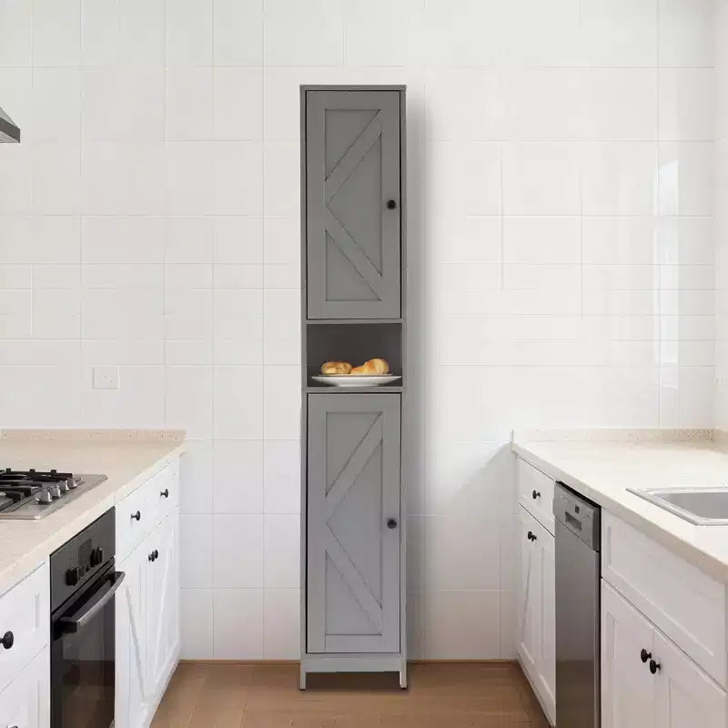 66.9 Inch Tall Narrow Bathroom Storage Cabinet, Freestanding Organizer with Adjustable Shelves, Water Resistant Design for Bathroom, Kitchen, Hallway