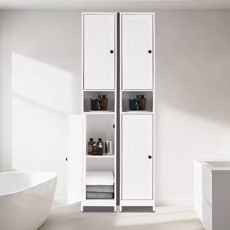 66.9 Inch Tall Narrow Bathroom Storage Cabinet, Freestanding Organizer with Adjustable Shelves, Water Resistant Design for Bathroom, Kitchen, Hallway