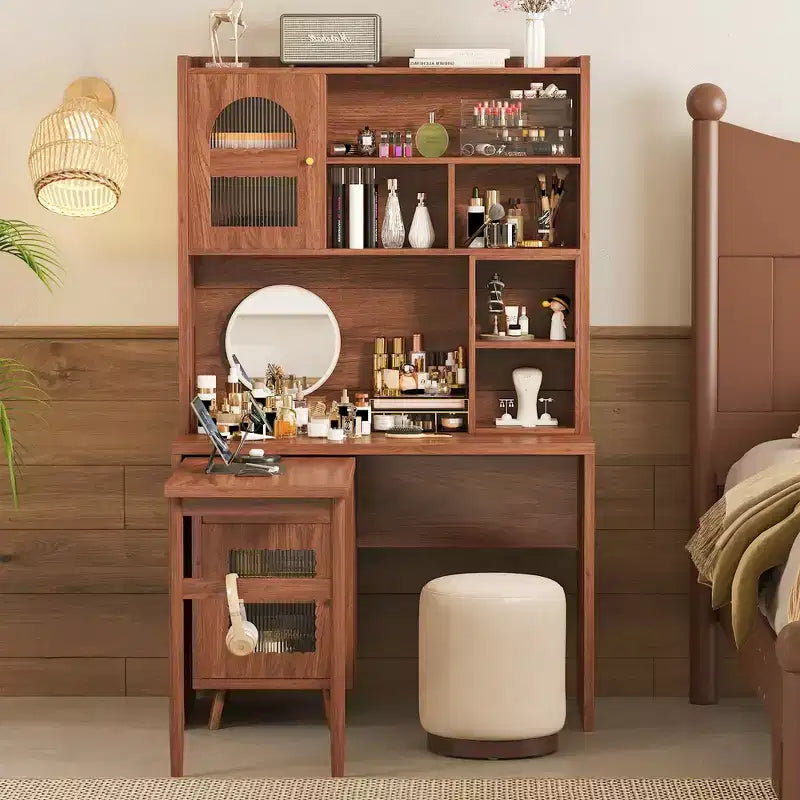 Whisen Computer Desk, Office Desk, Gaming Desk, Writing Desk & Work Desk with 90 Degree Rotating Desktop, Drawer, Shelves and Cabinets