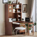 Whisen Computer Desk, Office Desk, Gaming Desk, Writing Desk & Work Desk with 90 Degree Rotating Desktop, Drawer, Shelves and Cabinets
