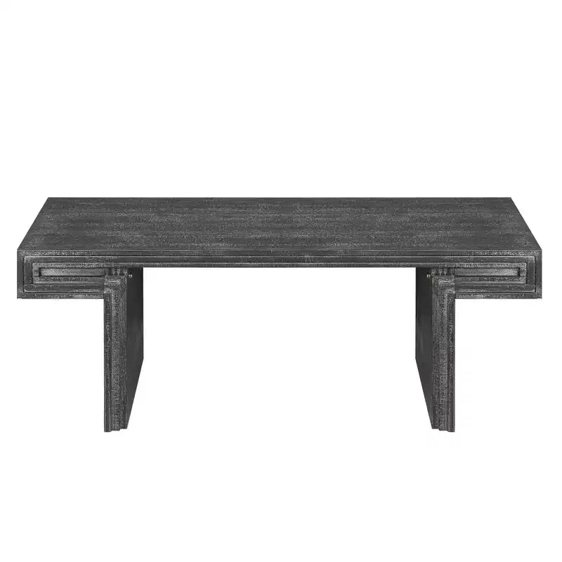 Homy Casa American Vintage Industrial Coffee Table with Double-Tier Storage for Living Room and Office