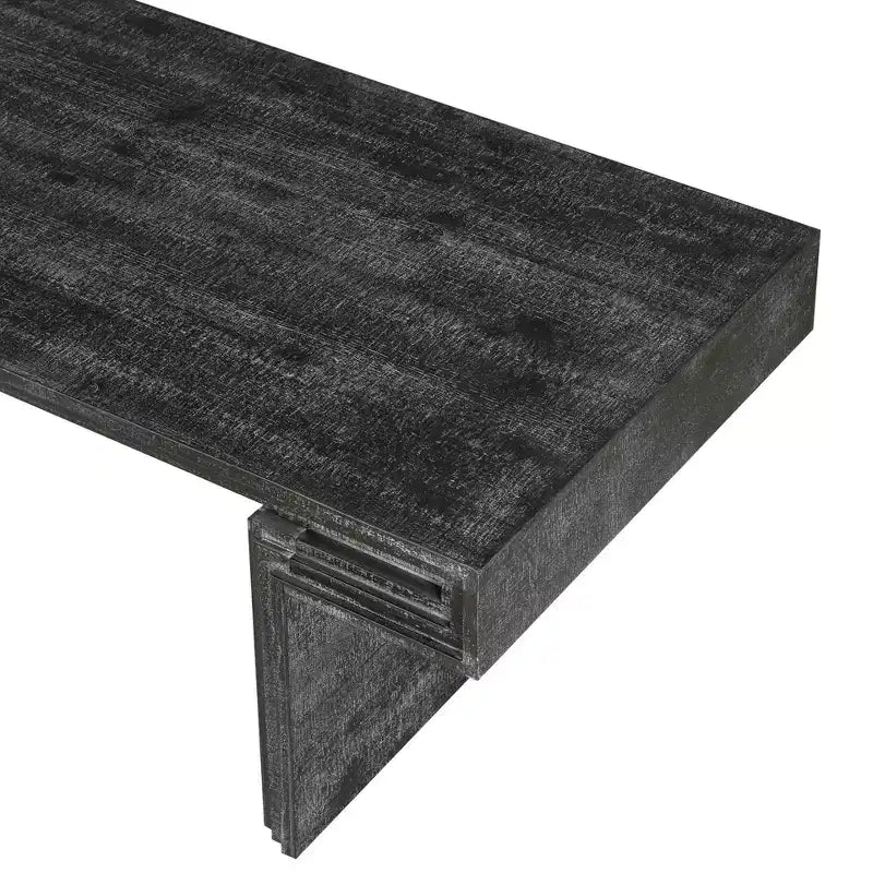 Homy Casa American Vintage Industrial Coffee Table with Double-Tier Storage for Living Room and Office