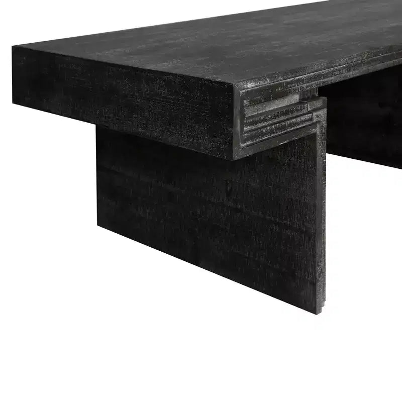 Homy Casa American Vintage Industrial Coffee Table with Double-Tier Storage for Living Room and Office