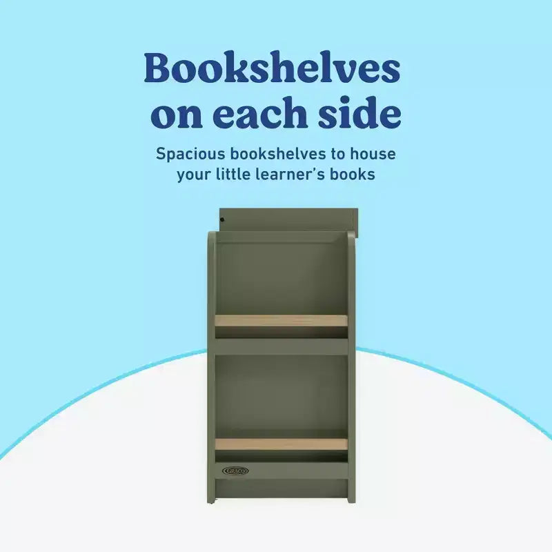 Graco Read-with-Me 3 Drawer Chest with Bookshelves and Removable Changing Topper