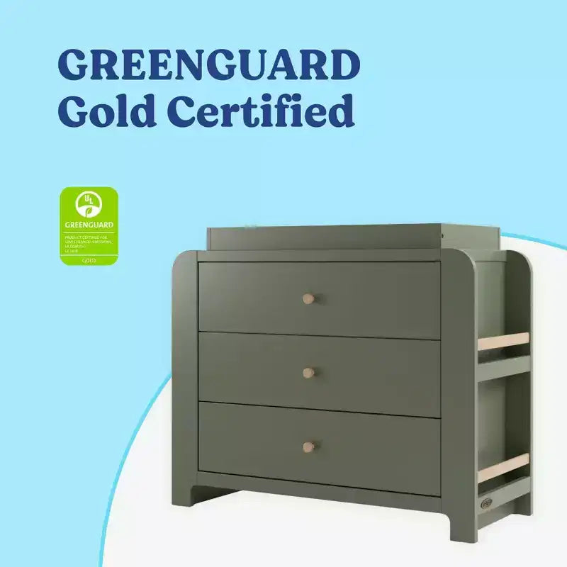 Graco Read-with-Me 3 Drawer Chest with Bookshelves and Removable Changing Topper