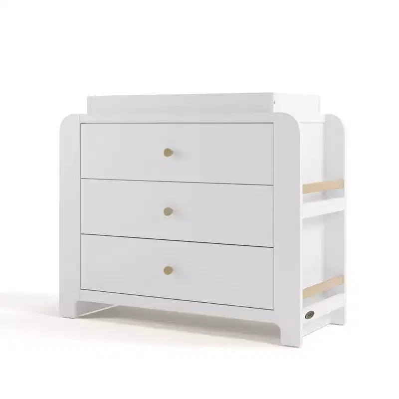 Graco Read-with-Me 3 Drawer Chest with Bookshelves and Removable Changing Topper