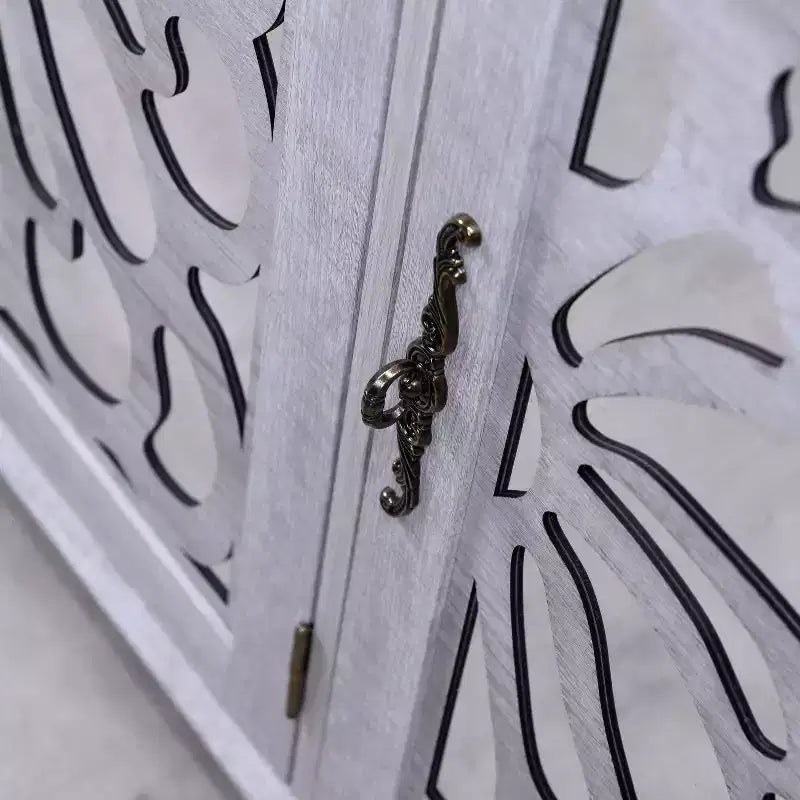 GDFStudio Saki 49.33'' Wooden Sideboard Cabinet with 3 Acrylic Mirrored Doors and Adjustable Shelf