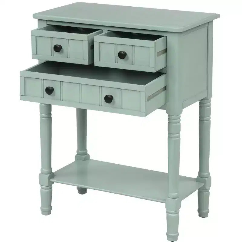 TUYOHW 23.7 Console Table with 3 Drawers,Solid Wood Entryway Table with Bottom Shelf,Rustic Sofa Table for Hallway,Entryway,Living Room,Bedroom