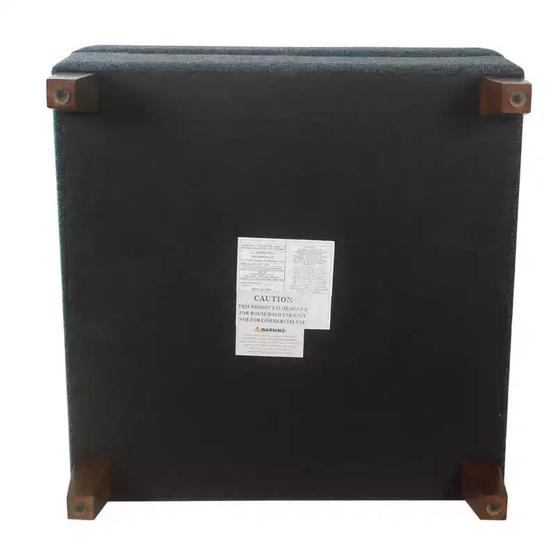 32" Luxury Square Storage Ottoman Textured Navy - HomePop: Hinged Lid, Wood Legs, Easy Assembly
