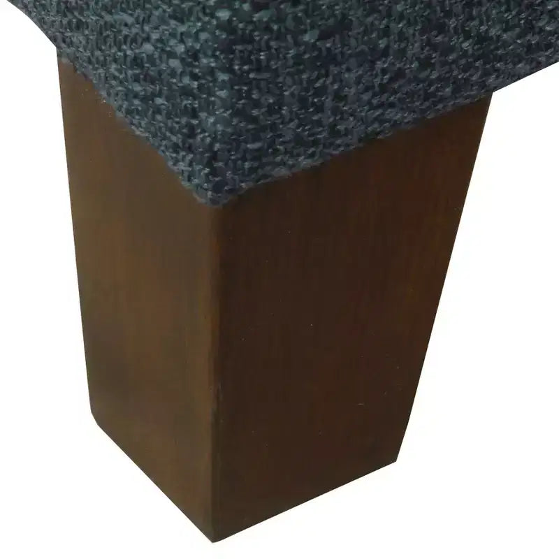 32" Luxury Square Storage Ottoman Textured Navy - HomePop: Hinged Lid, Wood Legs, Easy Assembly