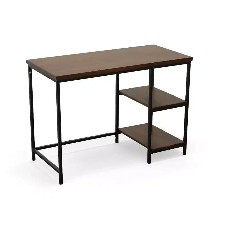 Carolina Living Flynn Desk Chestnut/Black: Adult Assembly, Metal Frame, Wood Surface, Open Storage Shelf