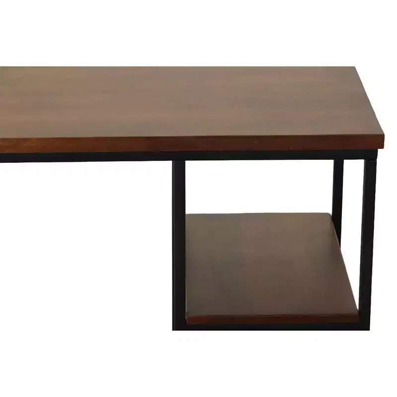 Carolina Living Flynn Desk Chestnut/Black: Adult Assembly, Metal Frame, Wood Surface, Open Storage Shelf