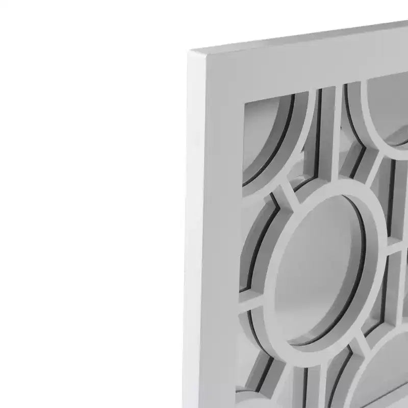 Northlight 25.25 White Framed Rectangular Geometric Mirror Wall Decor