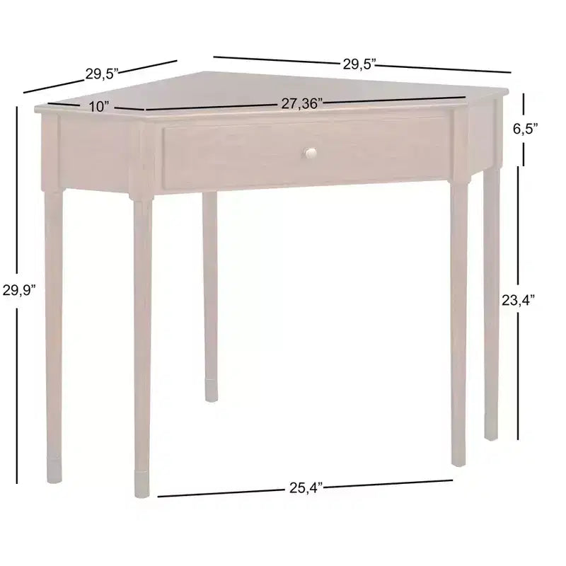 Lifestorey 1 Drawer Mesa Mid-Century Modern Corner Desk