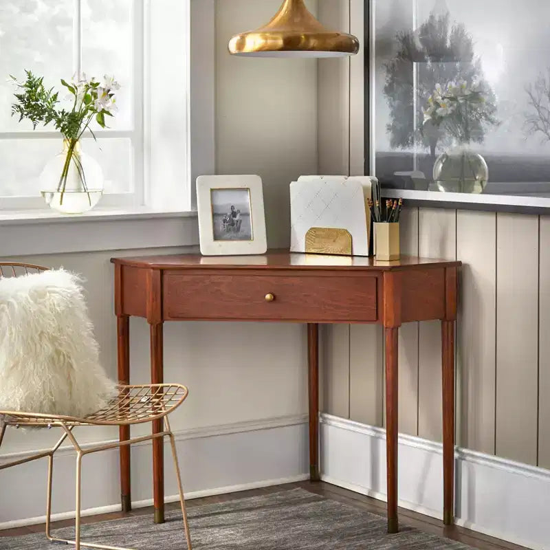Lifestorey 1 Drawer Mesa Mid-Century Modern Corner Desk
