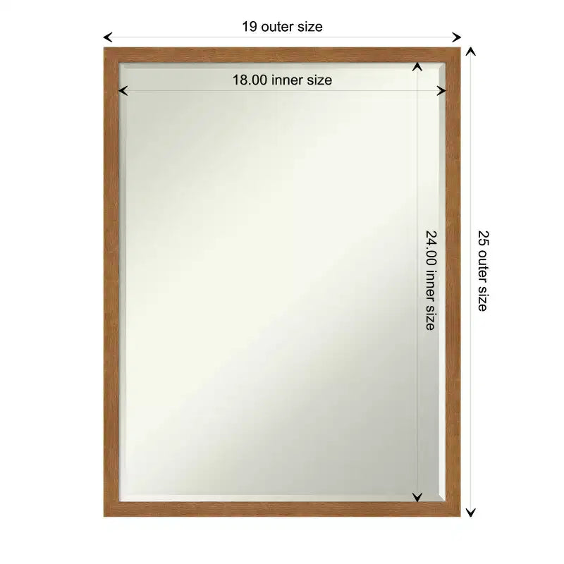 Amanti Art Carlisle Narrow Petite Bevel Wood Bathroom Wall Mirror