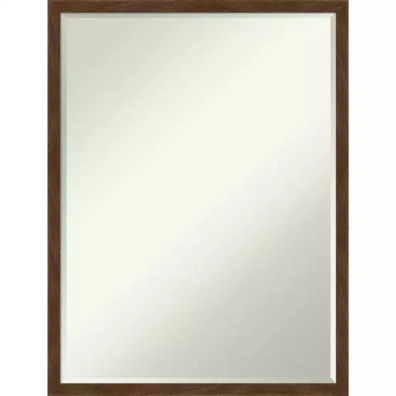 Amanti Art Carlisle Narrow Petite Bevel Wood Bathroom Wall Mirror